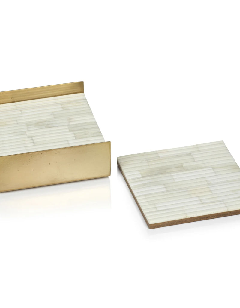 Ribbed Bone Coaster Set