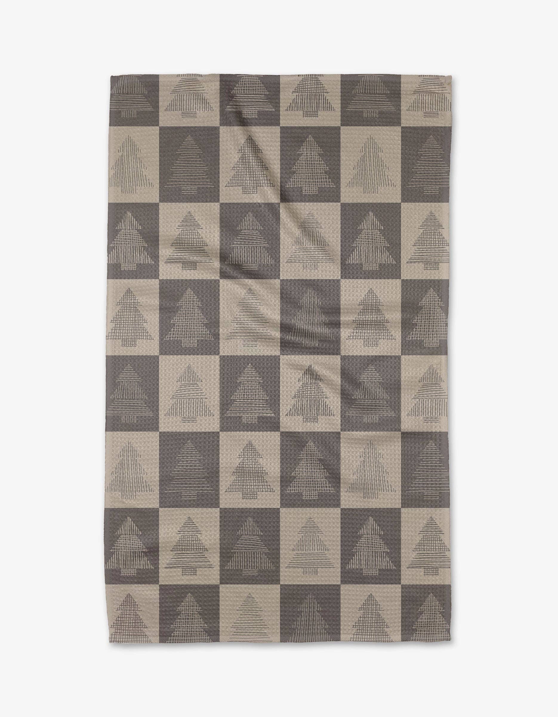 Geometry Minimal Christmas Trees Tea Towel
