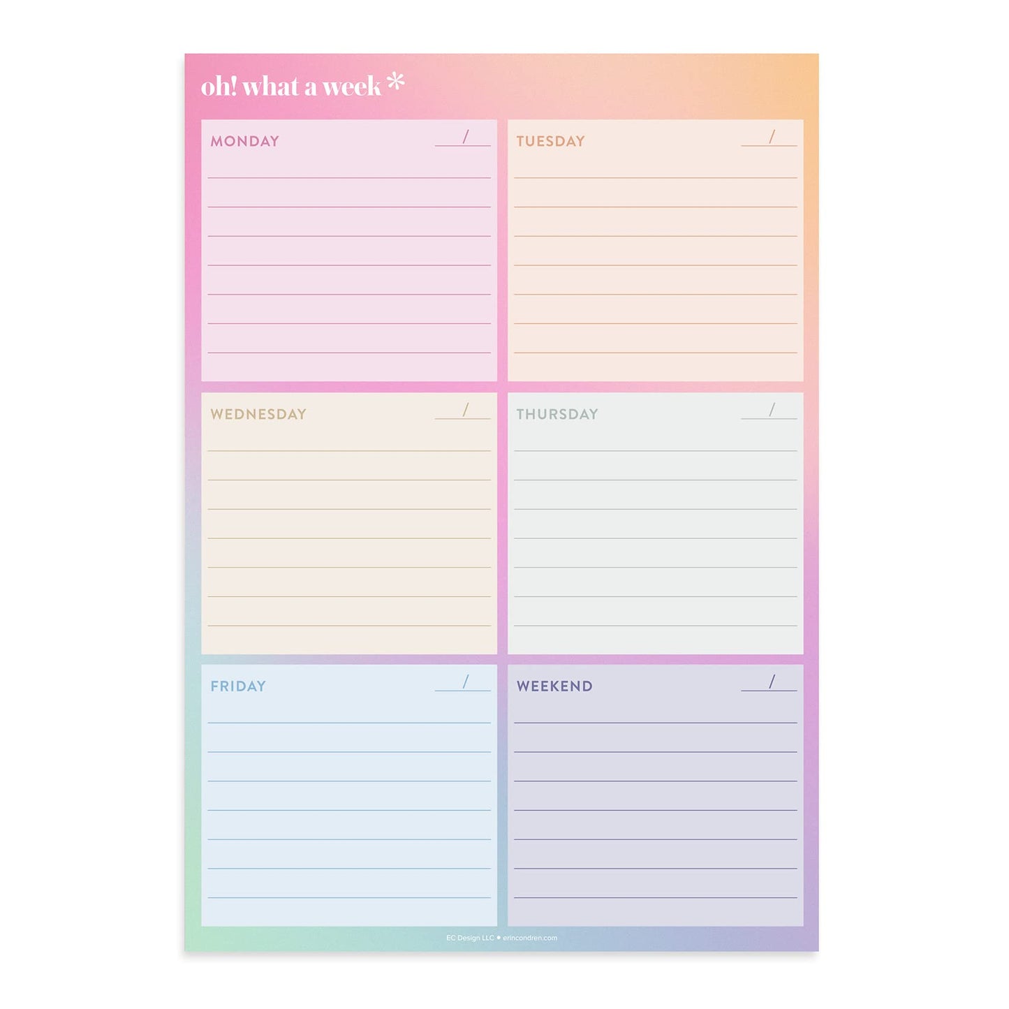 Oh! What A Week Notepad