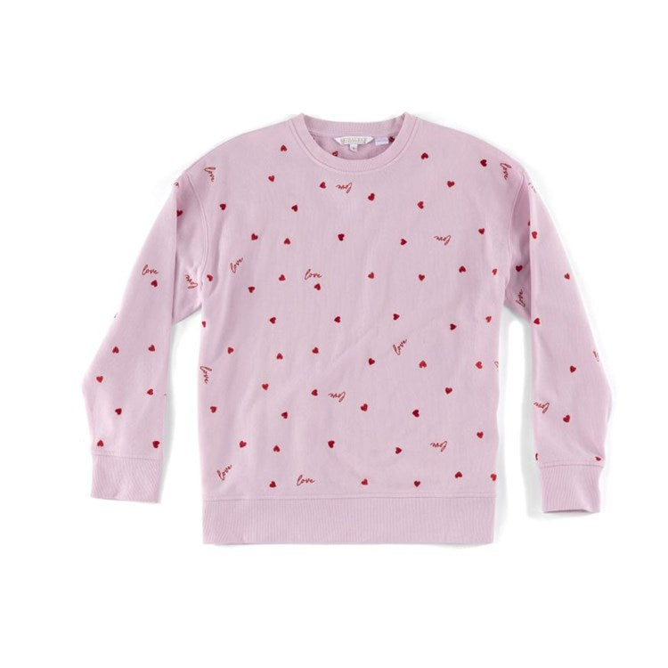 ASSORTED SET OF 6 "LOVE" HEARTS SWEATSHIRTS, BLUSH