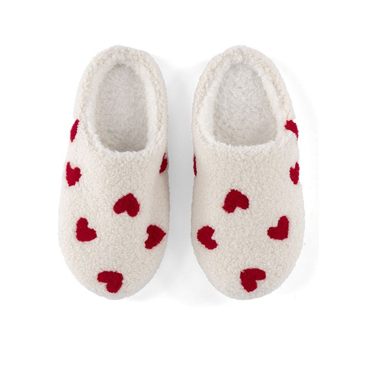 ASSORTED SET OF 2 SIZES HEARTS SLIPPERS, IVORY