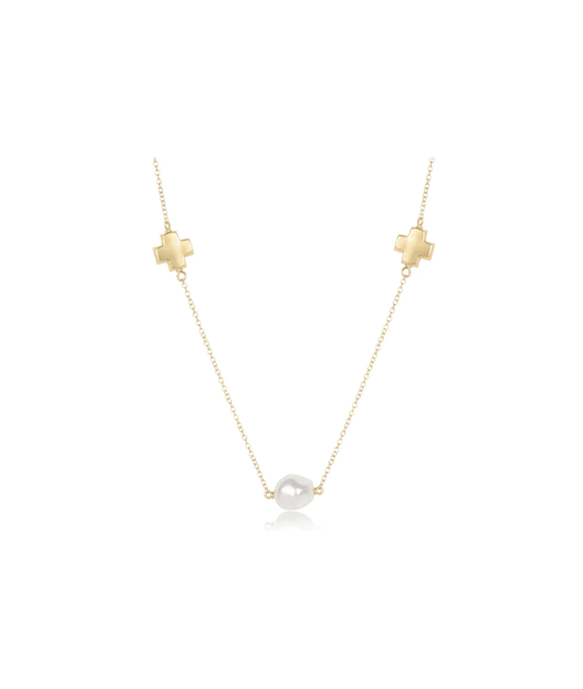 enewton Gold Signature Cross Pearl Admire Simplicity Choker