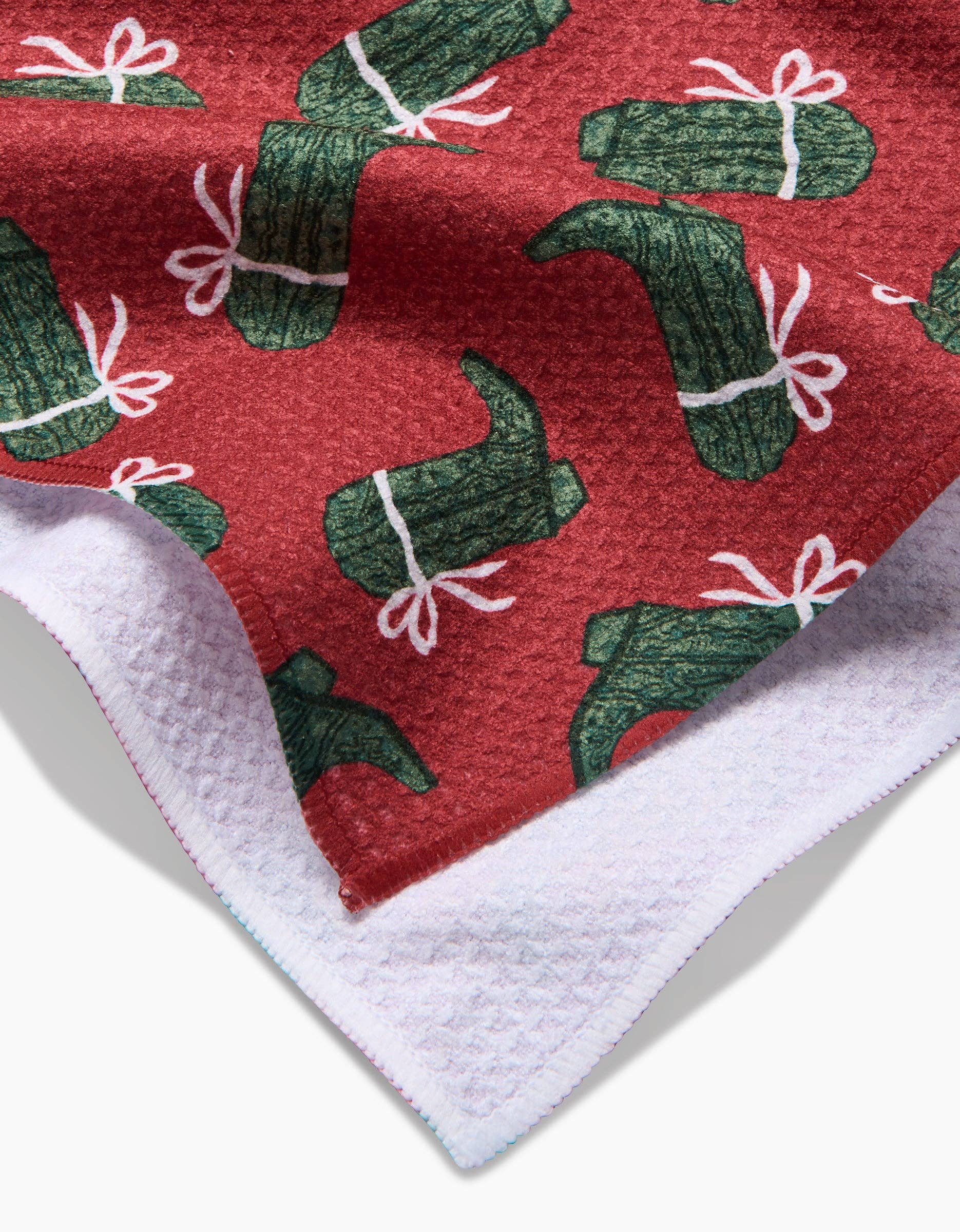 Geometry Merry Boots Tea Towel