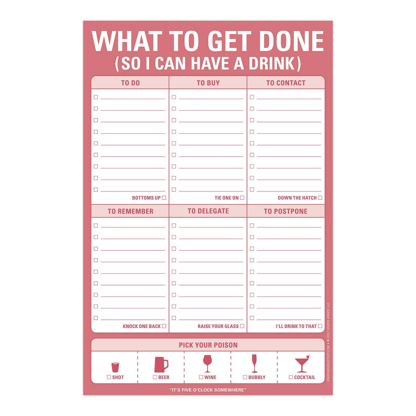 What To Get Done So I Can Have a Drink Pad