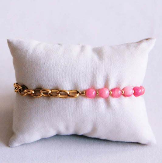 Fuchsia Gemstone Link Bracelet