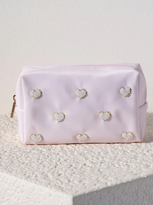 Beaded Heart Zip Pouch