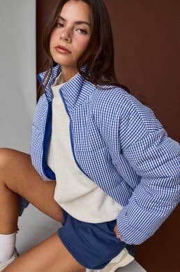 Gingham Puffer Jacket