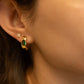 Emerald Chunky Hoop Earrings