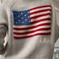 Flag Crop Cardigan in Gray