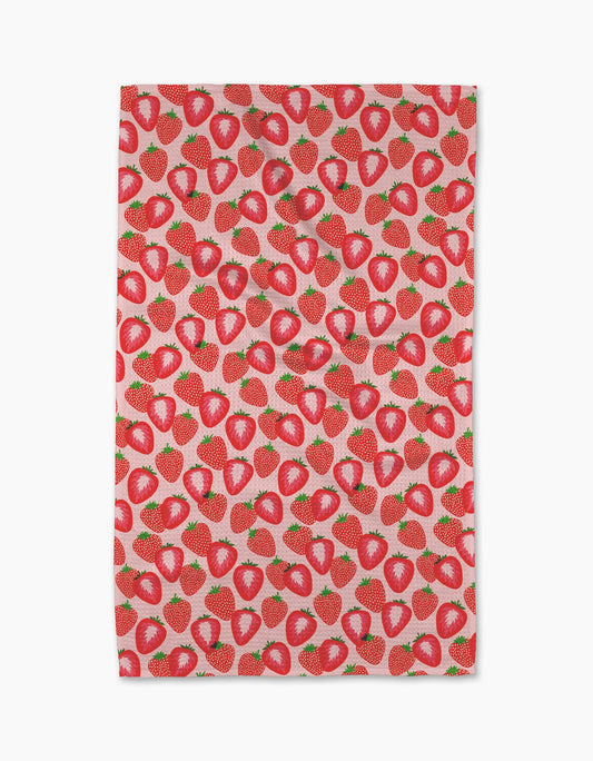 Geometry So Many Strawberries Tea Towel