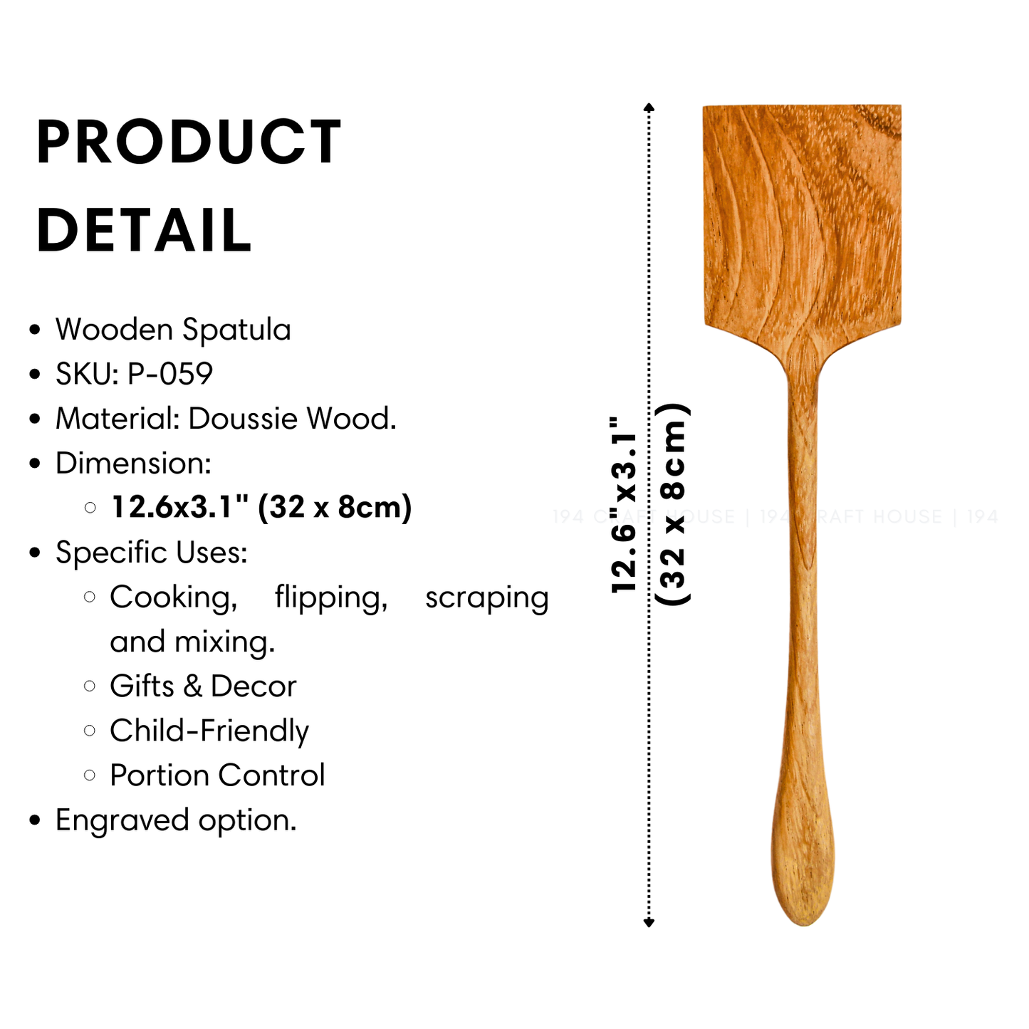 Wooden Curved Spatula