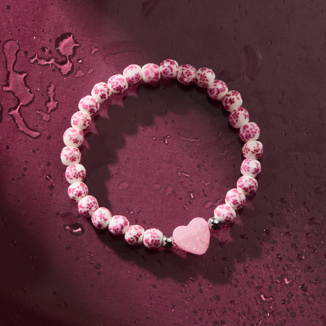 Holy Water Heart Blue Porcelain Bracelet