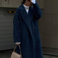 Lapel Plush Fleece Trench Coat