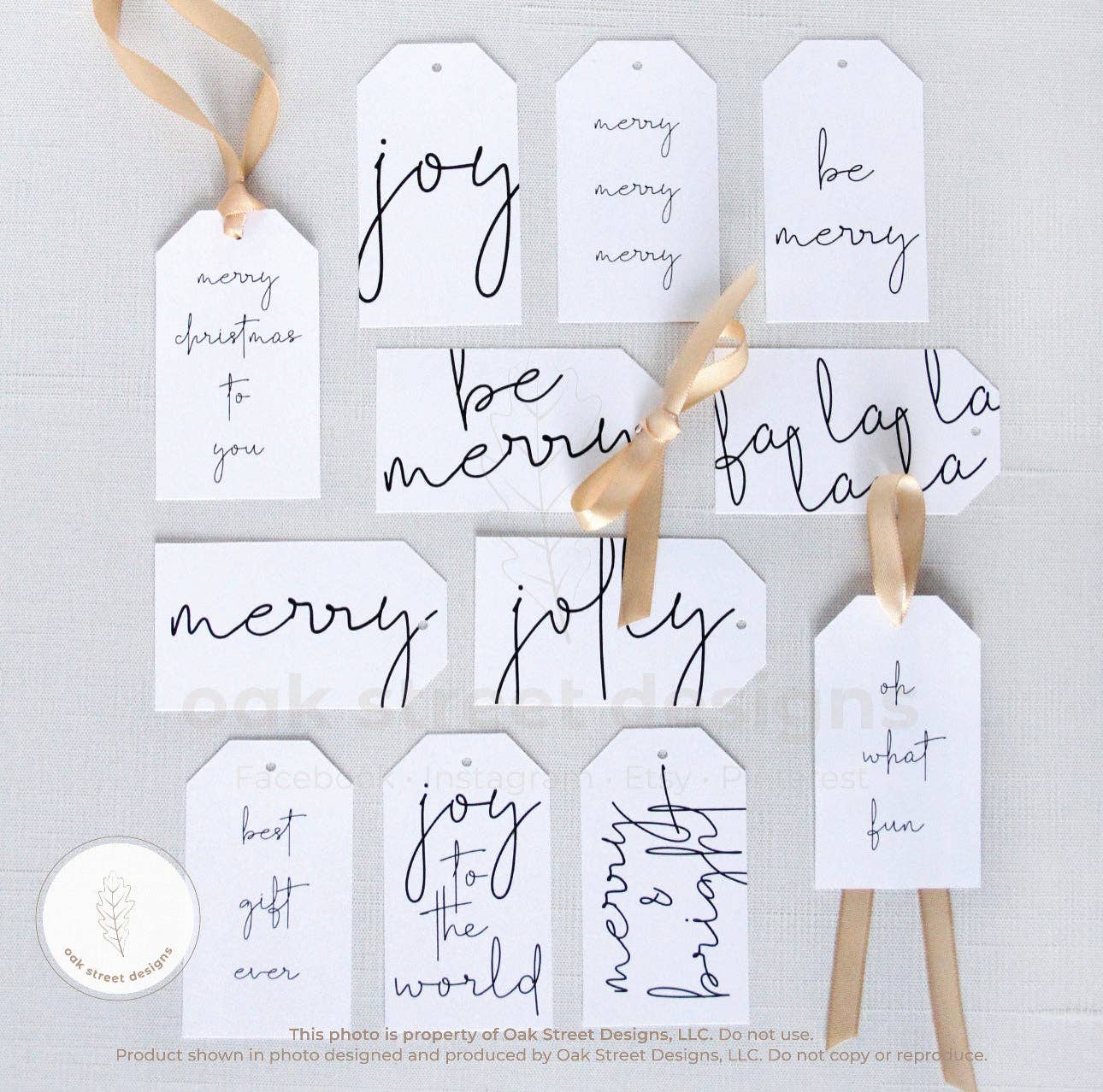 Black + White Christmas Tags