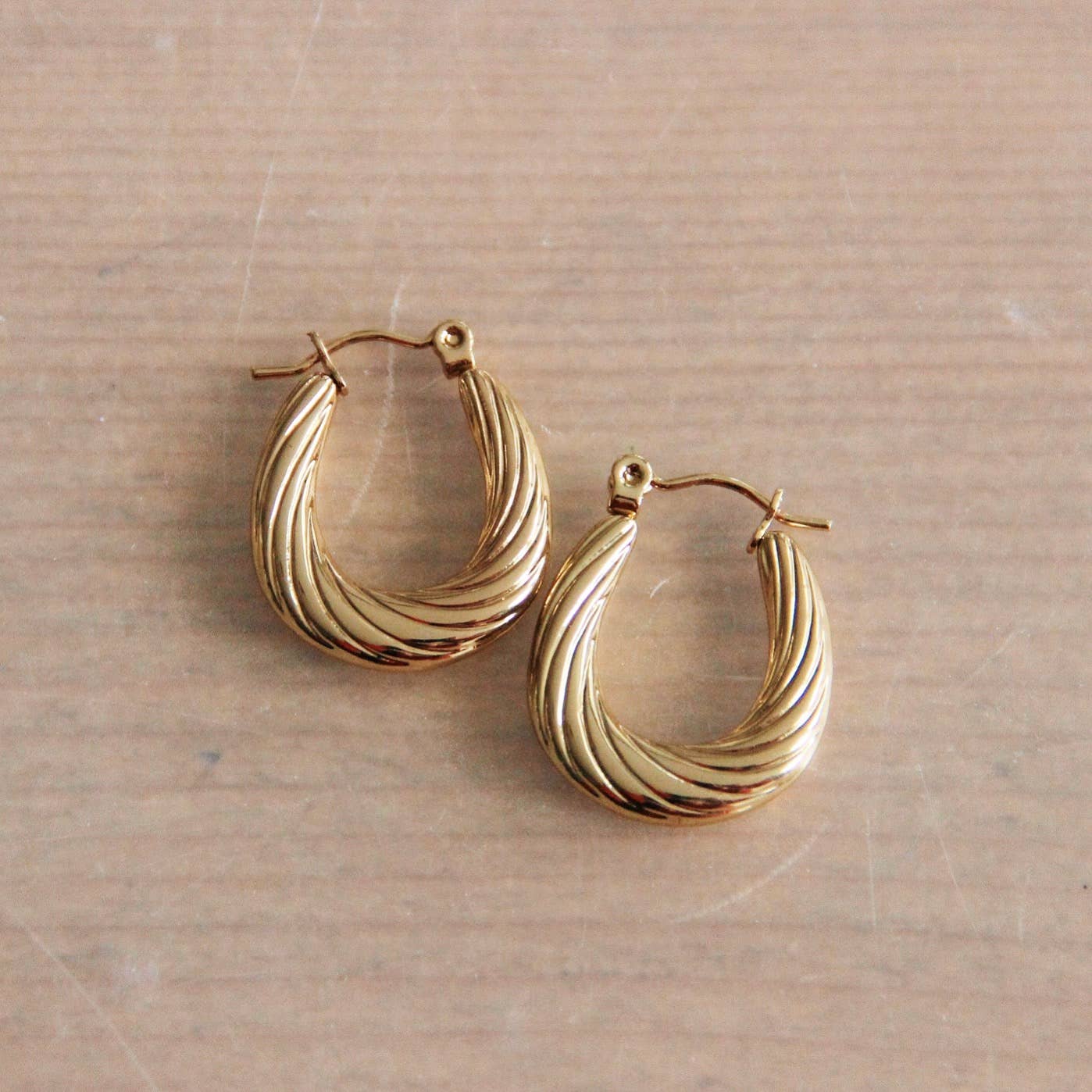 Oval Twisted Hoops
