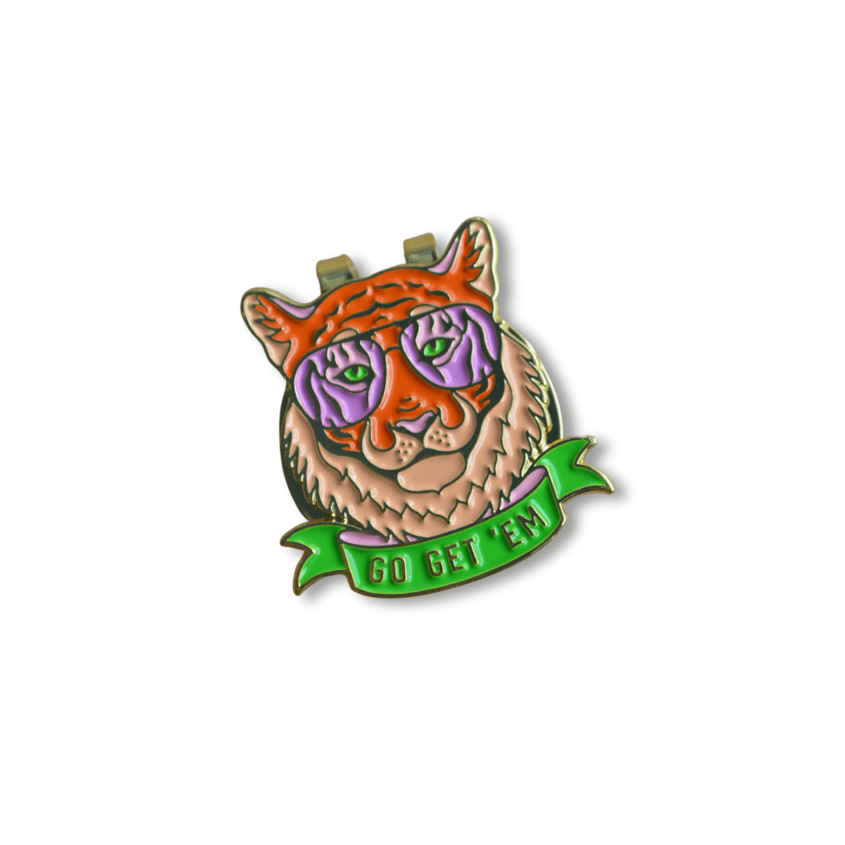 Go Get 'Em Tiger Golf Ball Marker with Magnetic Hat Clip