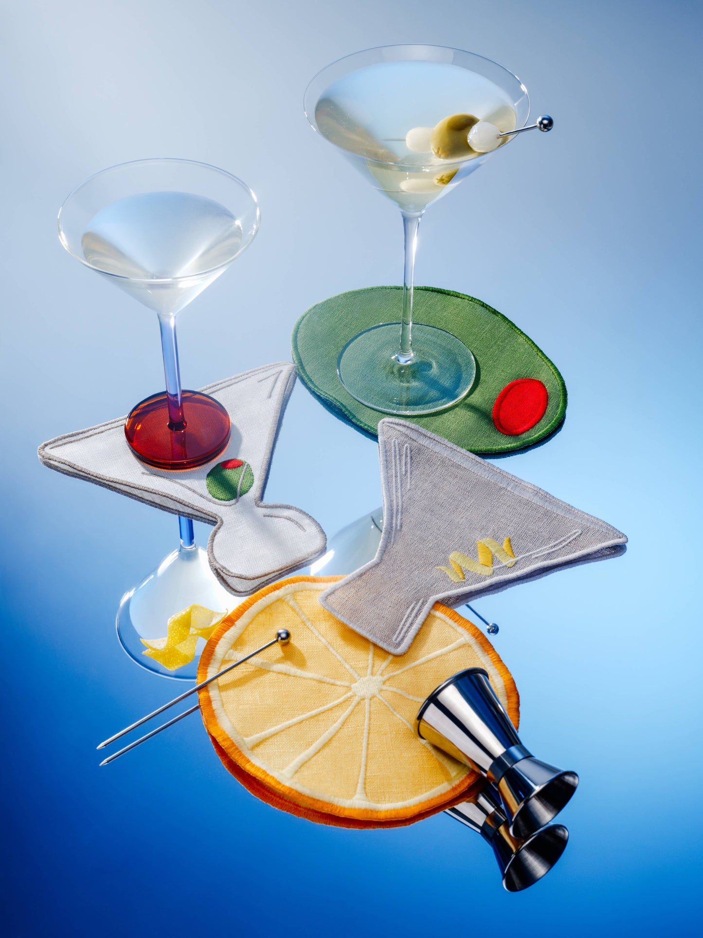 Martini Linen Cocktail Coasters
