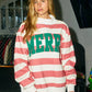 Merry Mock Neck Striped Sweatshirt