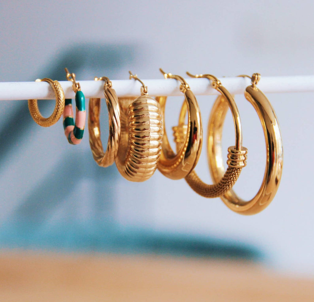 Oval Twisted Hoops