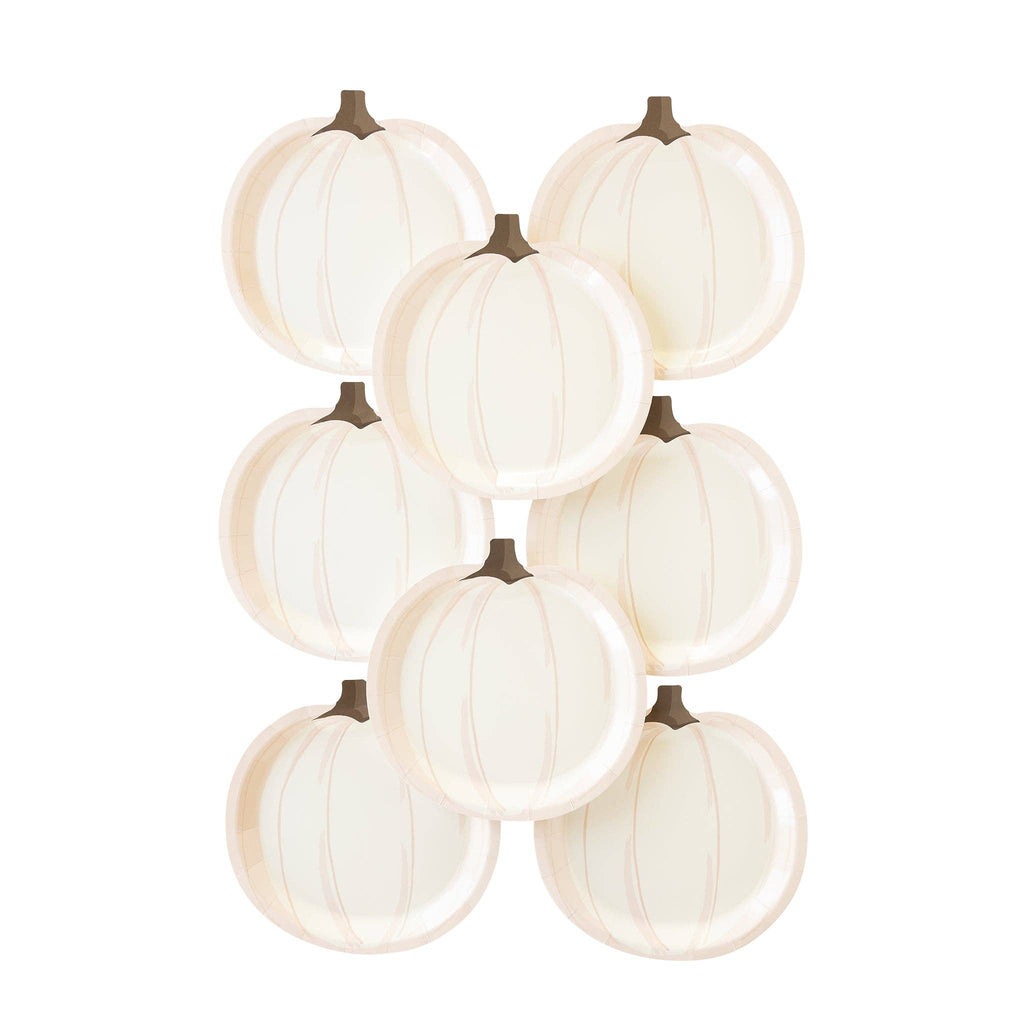 White Pumpkin Shaped Paper Plate
