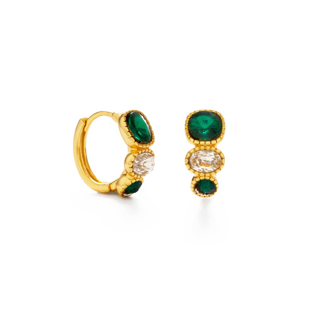Holiday Emerald Hoops