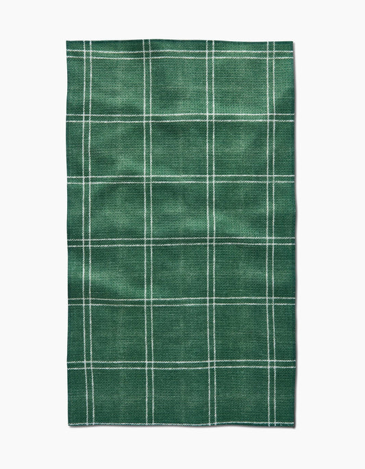 Geometry Pine Forest Plaid Tea Towel