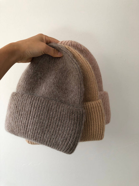 Neutral Angora Beanie