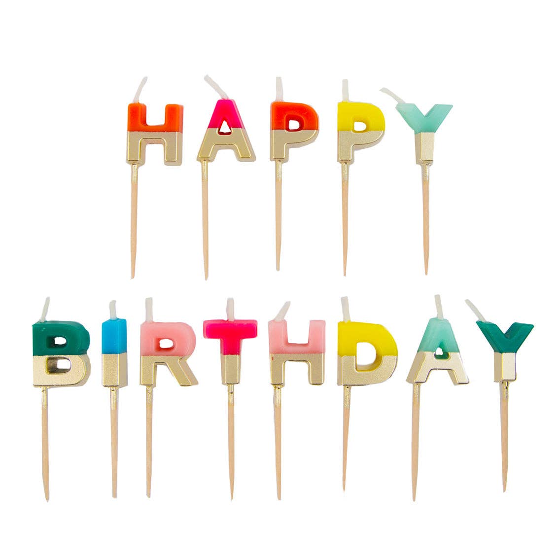 Talking Tables USA - Home, Birthday, Games & Seasonal Decor - Rainbow Happy Birthday Candles | Cake Candle |