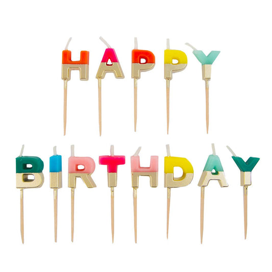 Talking Tables USA - Home, Birthday, Games & Seasonal Decor - Rainbow Happy Birthday Candles | Cake Candle |