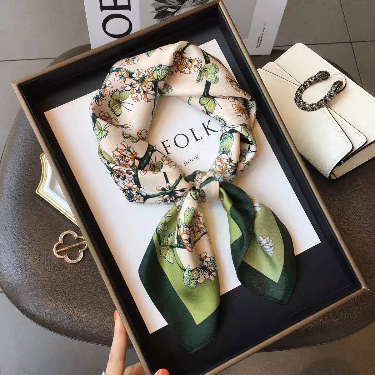 Retro Chic Silk Scarf