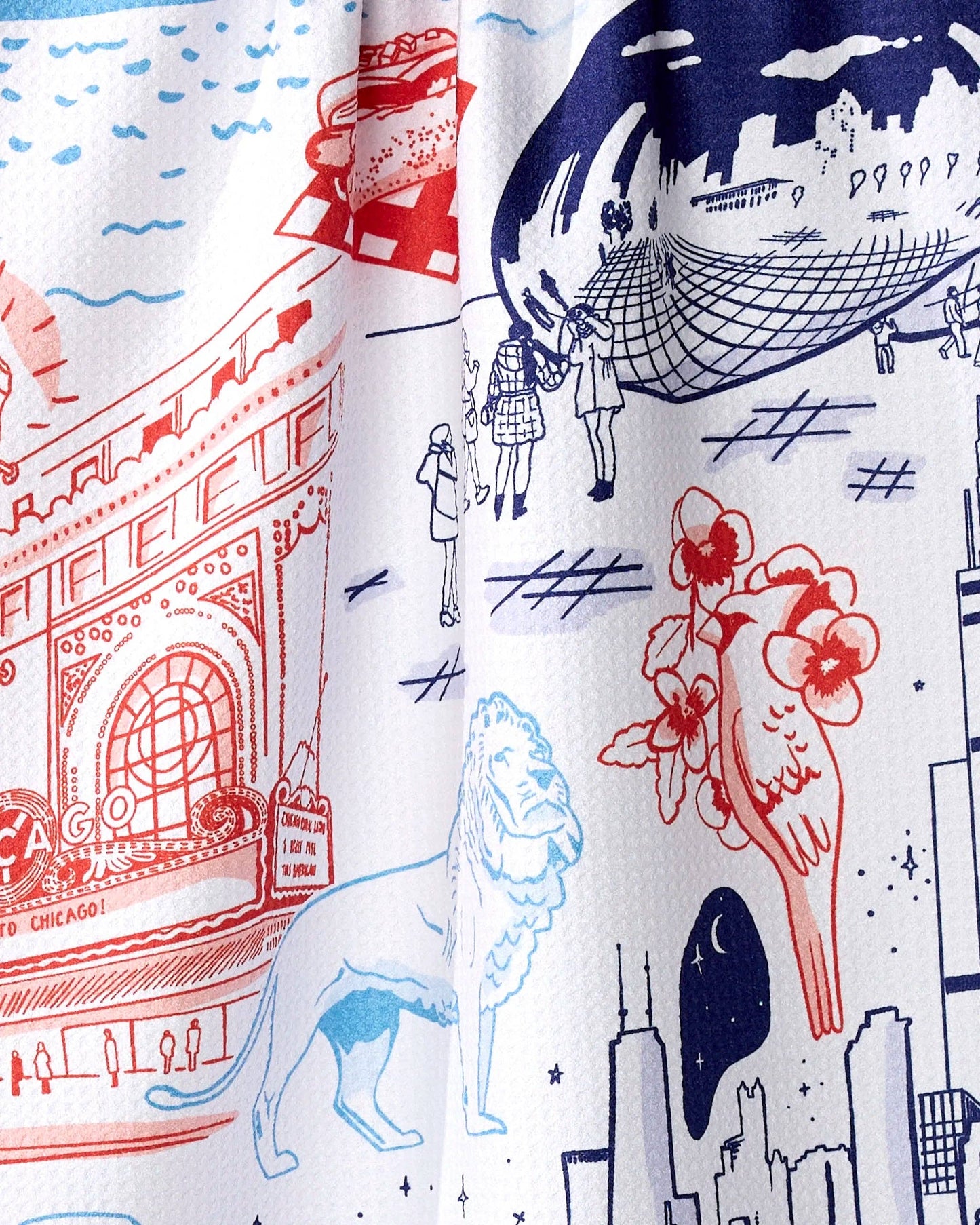 Geometry Chicago in Color Tea Towel