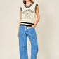 Polka Dot Denim Barrel Pants