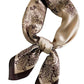 Brown Print Satin Scarf