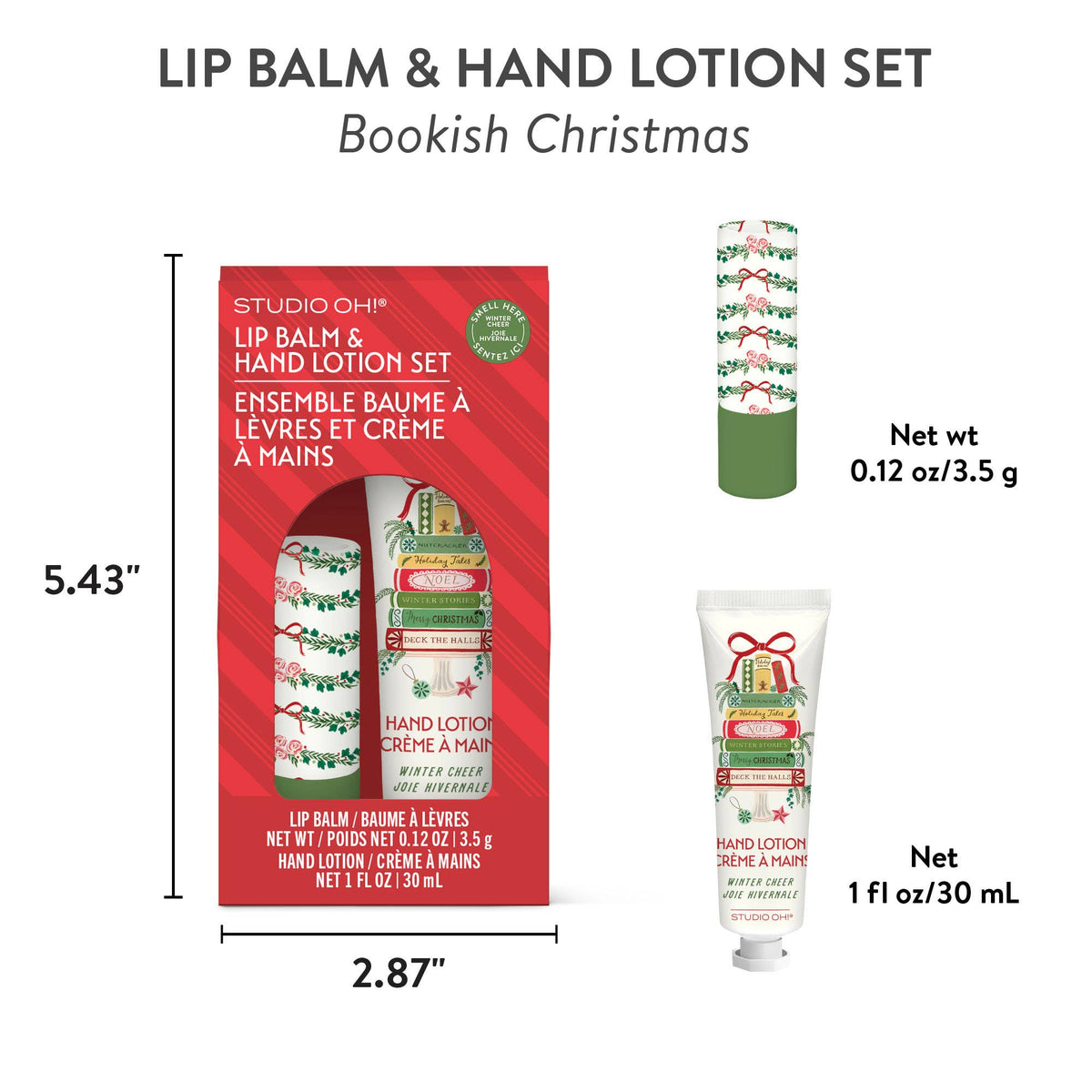 Studio Oh! - Bookish Christmas Lip Balm & Hand Lotion Set