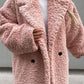 Lapel Plush Fleece Trench Coat