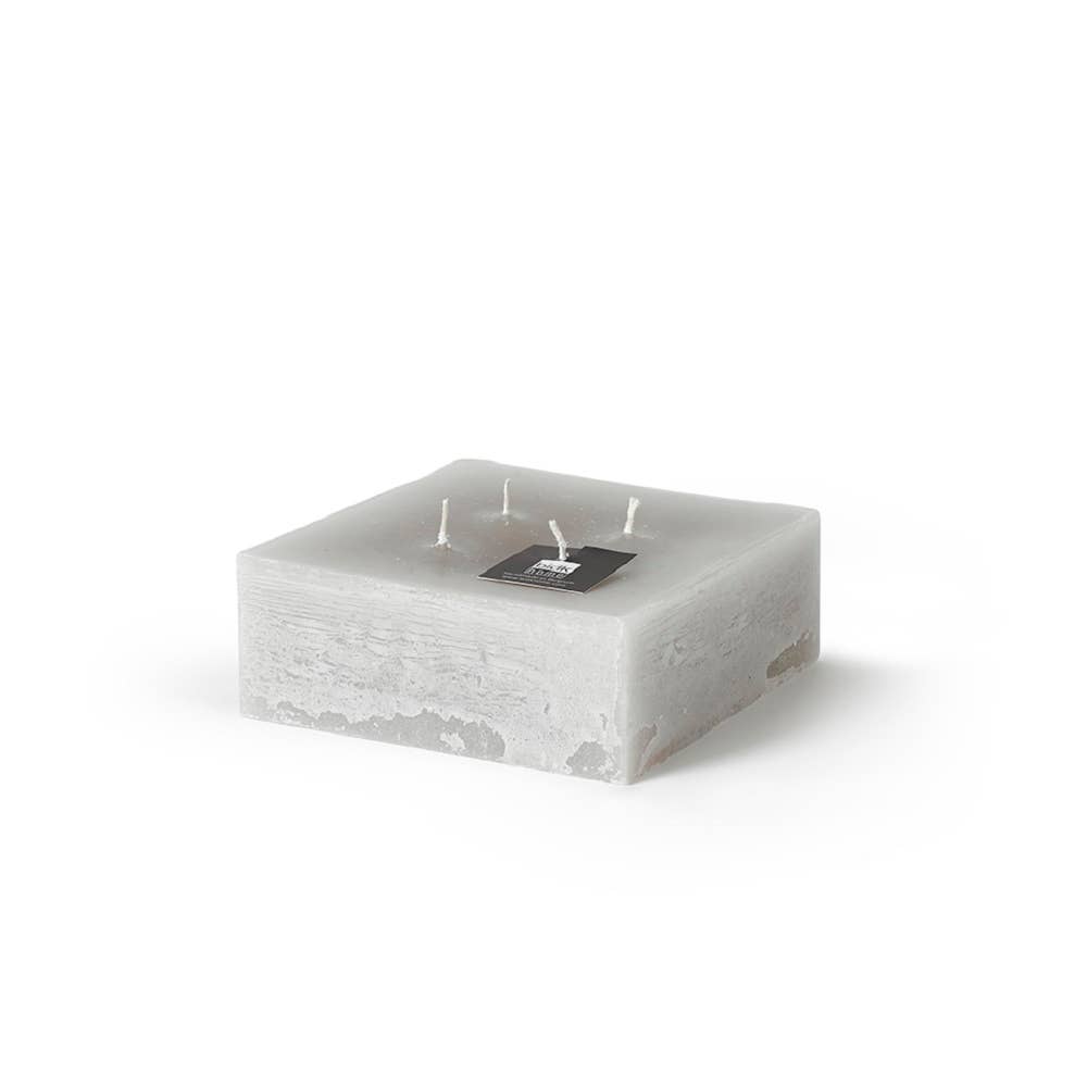 Square Pillar Candle + Gold Tray