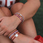 "Game Day" Crimson & White Hair Tie Bracelets