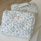 Blue Flower Cosmetic Bag
