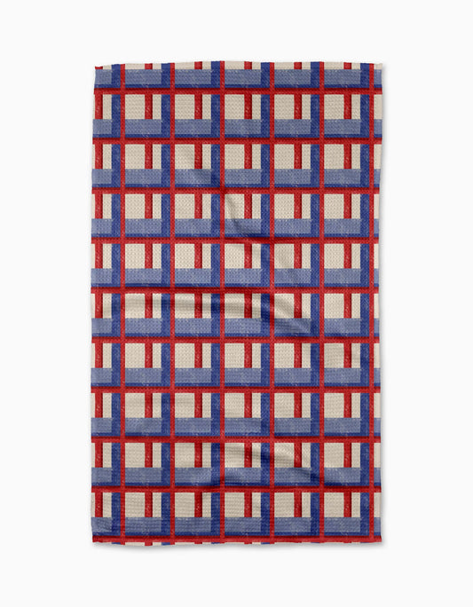 Geometry Cielo Grid Tea Towel