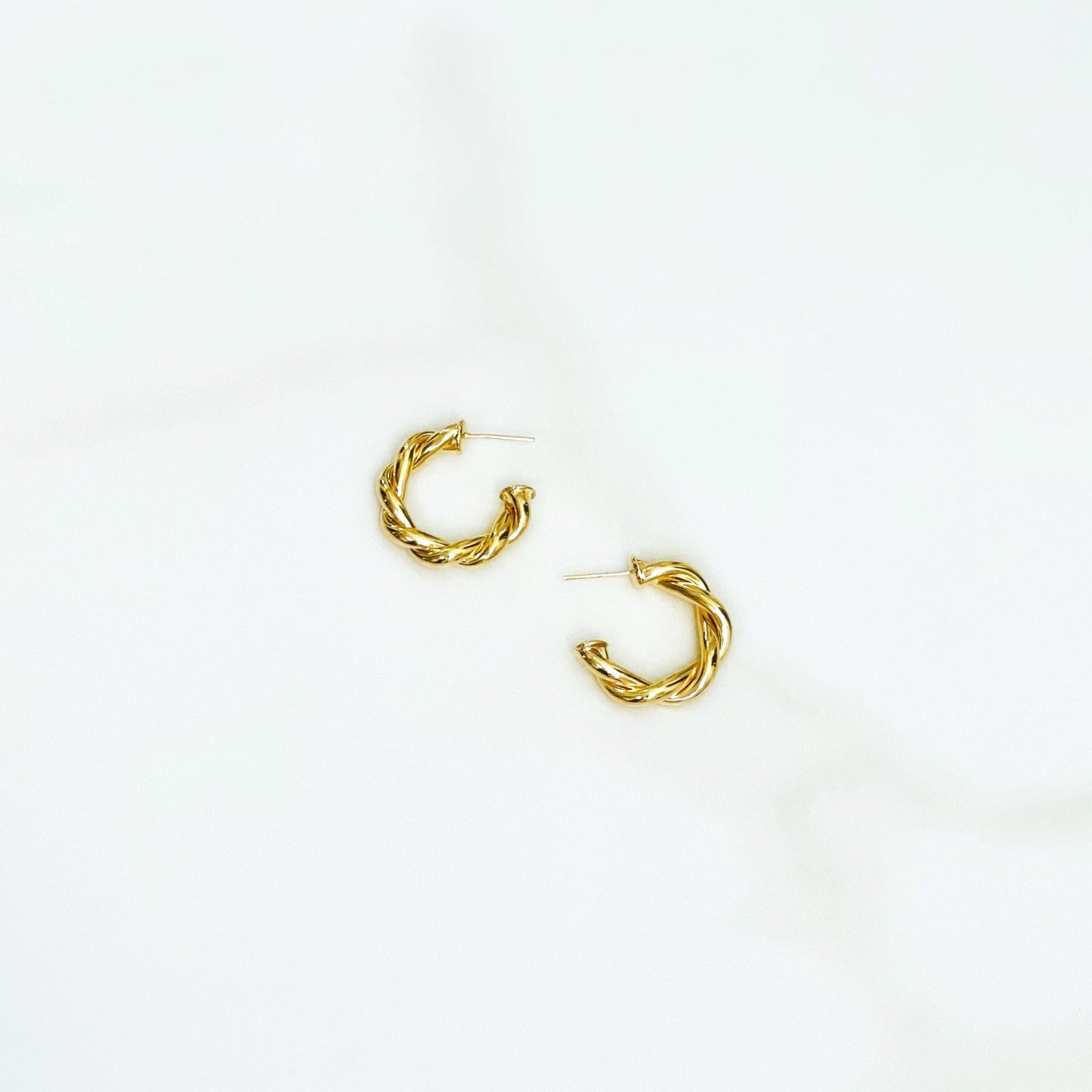 Gold Filled Twist Rope Hoops