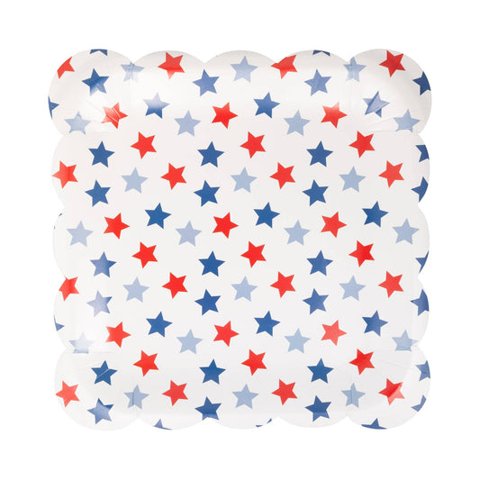 USA Stars Paper Plates