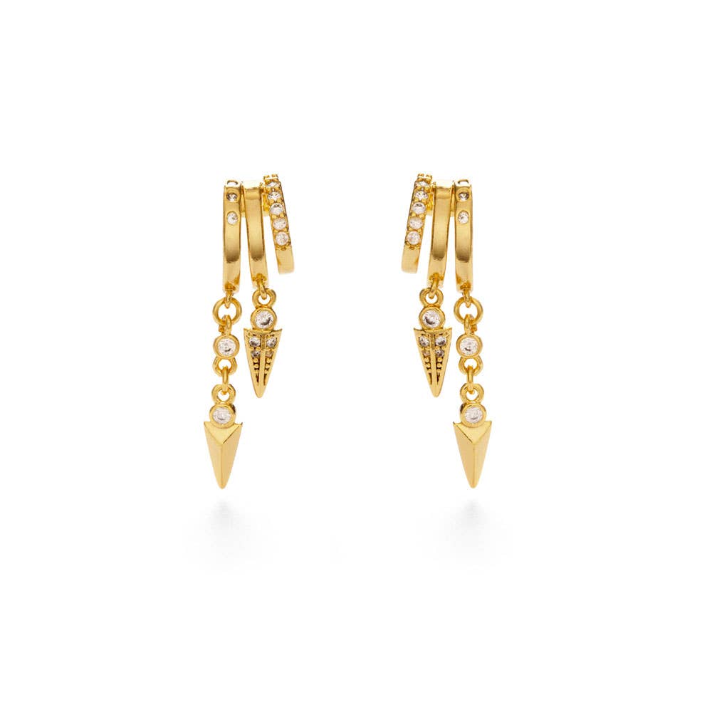 Triple Hoop Arrow Earring Stack