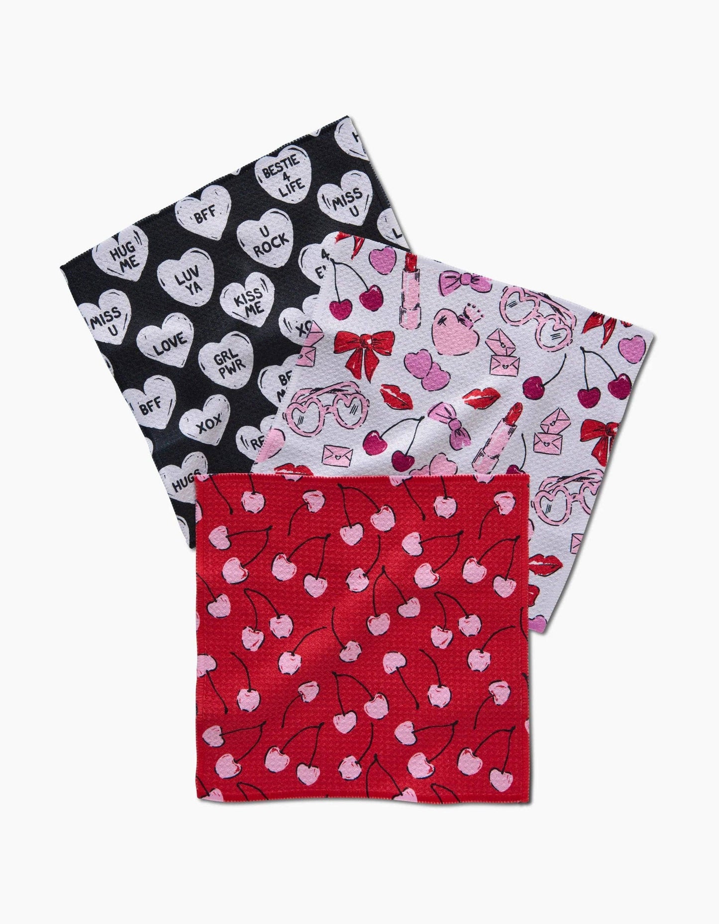 Geometry Valentines Dishcloth Set