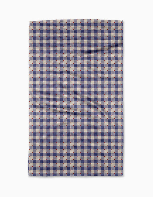Geometry Nautical Gingham Tea Towel