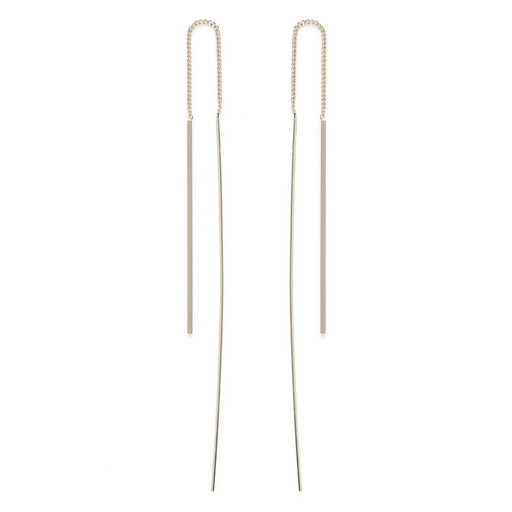 Silver Needle and Thread Earrings