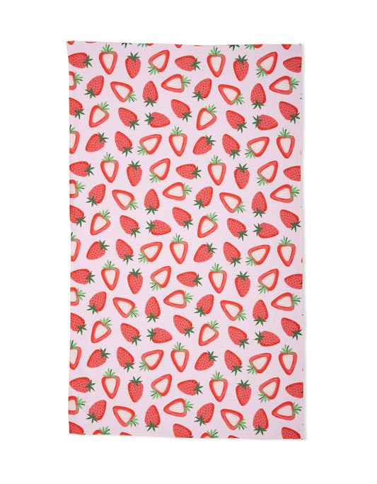 Geometry Sweet Strawberry Kitchen Tea Towel