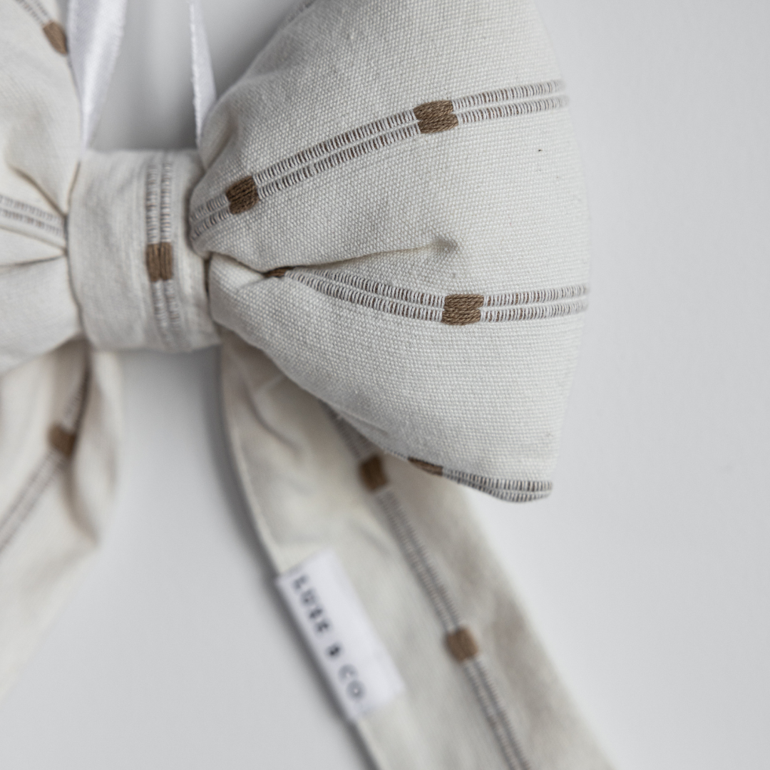 Dotted Embroidered Bow