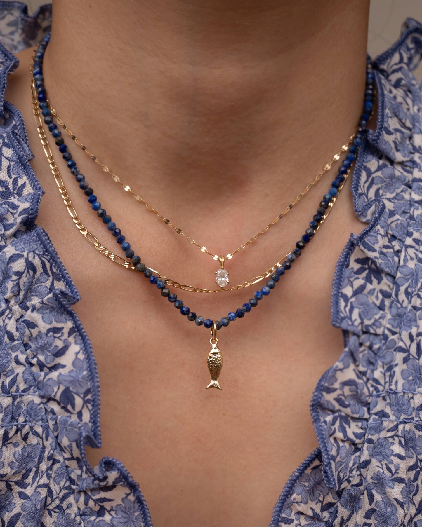 Fish Gemstone Beaded Necklace