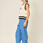 Polka Dot Denim Barrel Pants