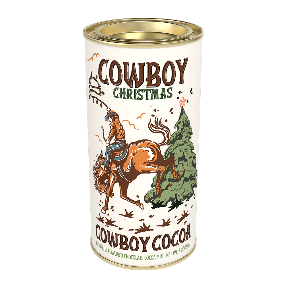 Cowboy Christmas Chocolate Cocoa Tin